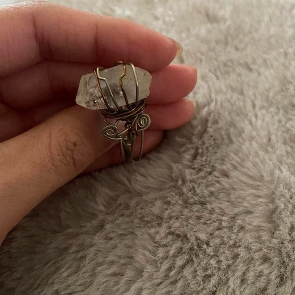 Wire Wrapped Stone Ring size 8-9 - Picture 3 of 4